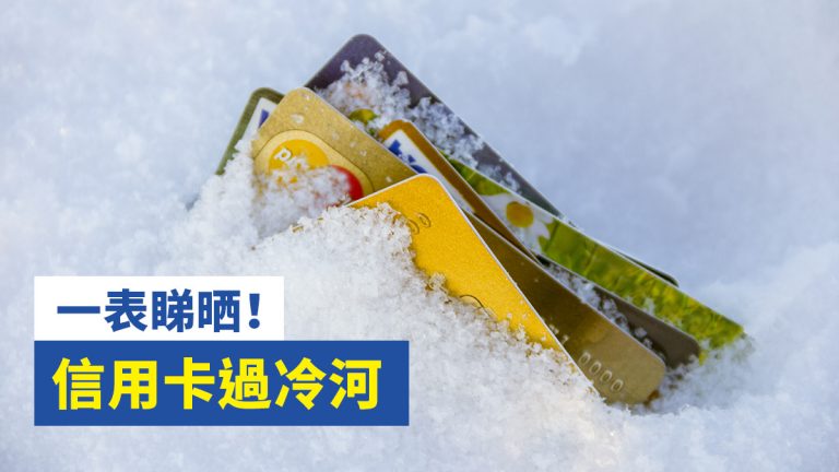 【一表睇晒!】信用卡過冷河